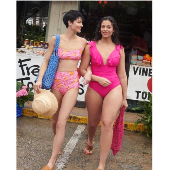 J. Crew Ruched Ruffle One Piece Swimsuit Radiant Fuscia Size 6 NWT - Picture 2 of 7